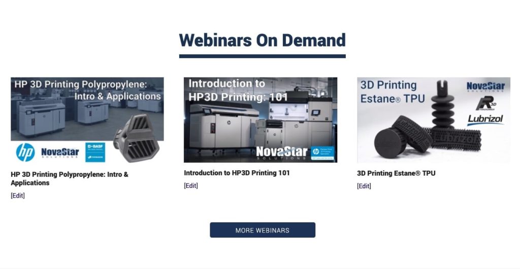 NovaStar HP3D Printing Webinars on Demand